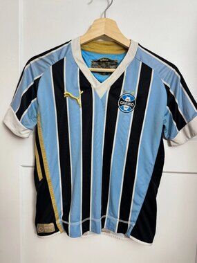 Grêmio Gremio Jersey Women's Authentic Medium Athletic T-Shirt Blue Stripes Puma